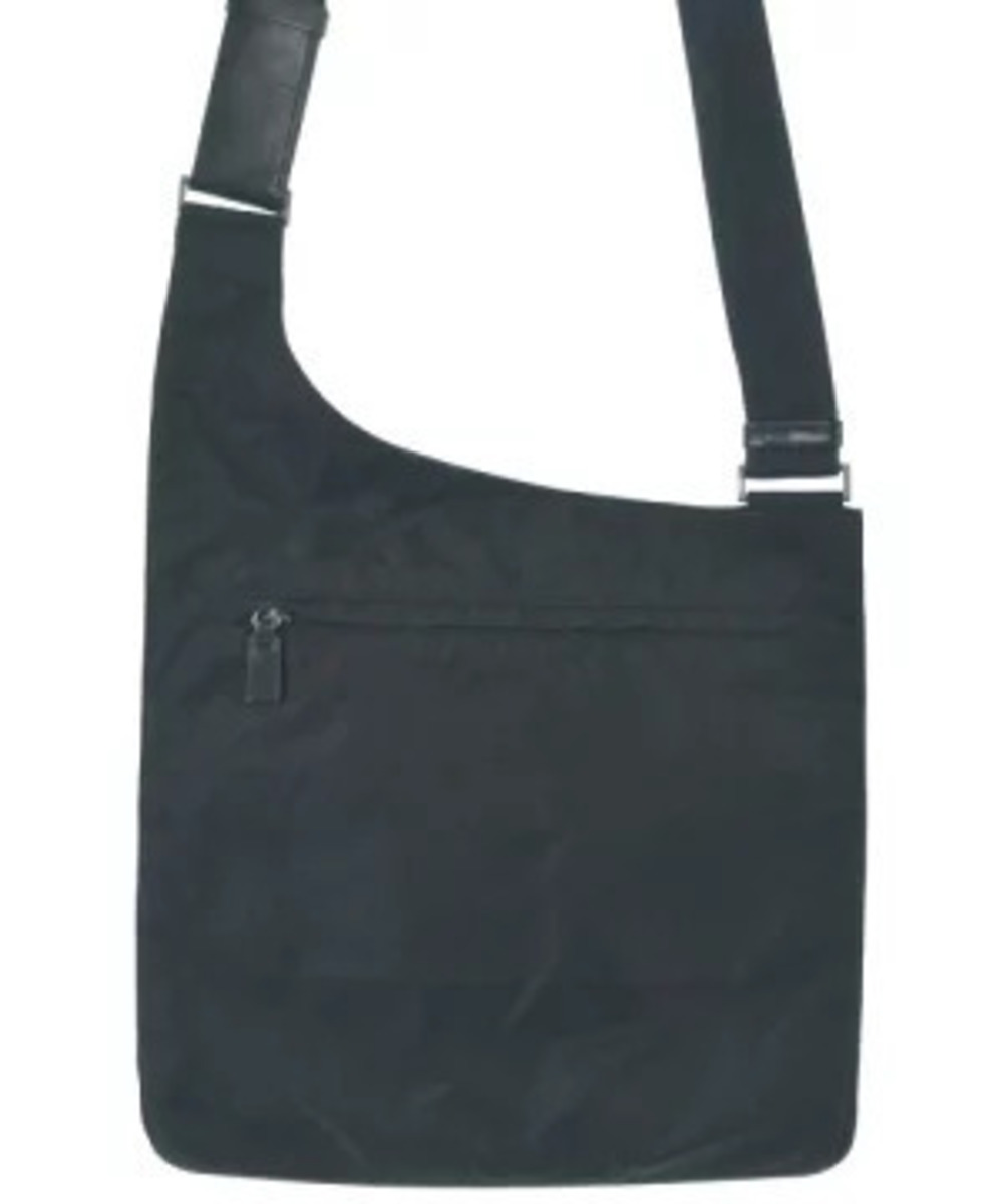 Prada Tessuto flat shoulder bag asymmetric top zip closure Black